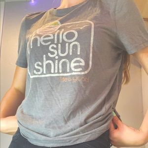 hello sunshine life is good grey tee